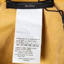 Pre Owned Weekend Max Mara Yellow Linen And Silk Pleated Long Dress XL