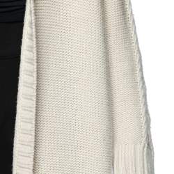 Weekend Max Mara Wool Knit Fringe Detailed Open Front Cardigan L