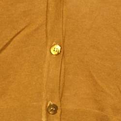 Weekend Max Mara Mustard Yellow Silk & Linen Cropped Cardigan L