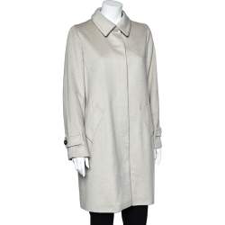 Weekend Max Mara Beige Cashmere & Wool Button Front Coat L