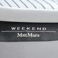 Pre Owned Weekend Max Mara White Cotton Knit Sequin Embellished T-Shirt M