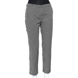 Weekend Max Mara Monochrome Patterned Cotton Blend Tapered Leg Pants M