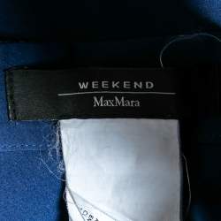 Pre Owned Weekend Max Mara Navy Blue Taffeta Bow Detailed Skirt M