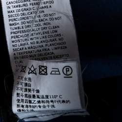 Pre Owned Weekend Max Mara Navy Blue Taffeta Bow Detailed Skirt M