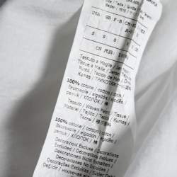 Pre Owned Weekend Max Mara White Cotton Contrast Trim Detail Tiered Maxi Dress S