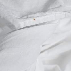 Pre Owned Weekend Max Mara White Cotton Contrast Trim Detail Tiered Maxi Dress S