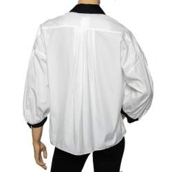 Pre Owned Weekend Max Mara White Floral Applique Detail Shirt M