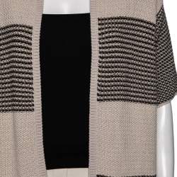 Weekend Max Mara Beige and Brown Striped Chunky Knit Cardigan M