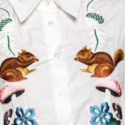 Pre Owned Weekend Max Mara White Cotton Embroidered Shirt M