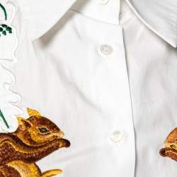 Pre Owned Weekend Max Mara White Cotton Embroidered Shirt M