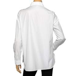 Pre Owned Weekend Max Mara White Cotton Embroidered Shirt M