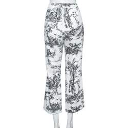 Weekend Max Mara White Printed Cotton Embroidered Detailed Pants L