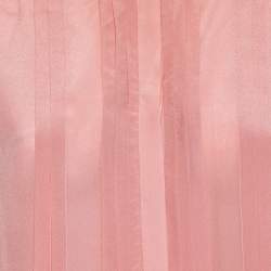 Pre Owned Weekend Max Mara Peach Jersey & Silk Pintuck Sleeveless Shirt L