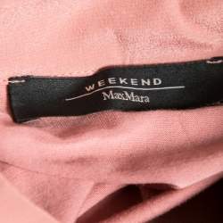 Pre Owned Weekend Max Mara Peach Jersey & Silk Pintuck Sleeveless Shirt L