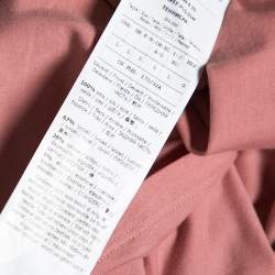 Pre Owned Weekend Max Mara Peach Jersey & Silk Pintuck Sleeveless Shirt L