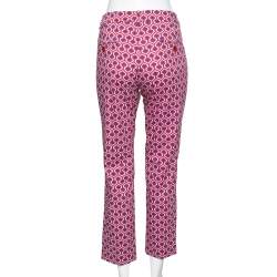 Weekend Max Mara Red Maze Printed Cotton Poplin Trousers M