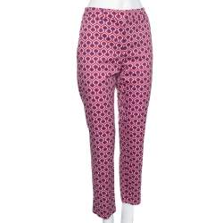 Weekend Max Mara Red Maze Printed Cotton Poplin Trousers M