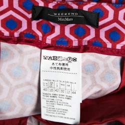 Weekend Max Mara Red Maze Printed Cotton Poplin Trousers M