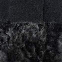 Weekend Max Mara Grey Wool Fur Paneled Sleeveless Jacket M