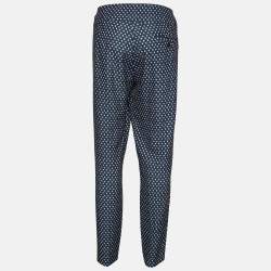 Weekend Max Mara Black Dot Print Crepe Tapered Trousers M