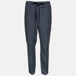 Weekend Max Mara Black Dot Print Crepe Tapered Trousers M