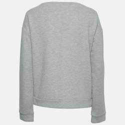 Weekend Max Mara Grey Cotton Butterfly Embroidered Sweatshirt M