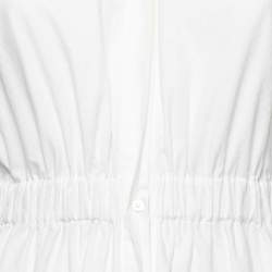 Pre Owned Weekend Max Mara White Eyelet Cotton Button Front Shirt Dress M