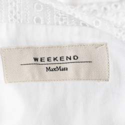 Pre Owned Weekend Max Mara White Eyelet Cotton Button Front Shirt Dress M