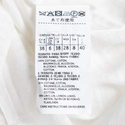 Pre Owned Weekend Max Mara White Eyelet Cotton Button Front Shirt Dress M