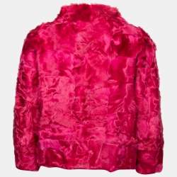 Weekend Max Mara Magenta Synthetic Faux Fur Jacket M
