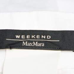 Weekend Max Mara White Linen Pleated Maxi Skirt M