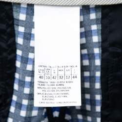 Pre Owned Weekend Max Mara Black & Blue Checked Print Crepe Wide-Leg Trousers M