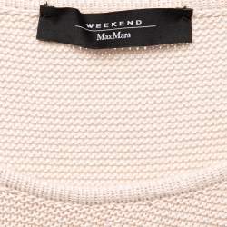 Pre Owned Weekend Max Mara Cream Cotton Knit Sweater L