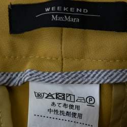 Pre Owned Weekend Max Mara Yellow Cotton Tapered Leg Trousers M