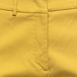Pre Owned Weekend Max Mara Yellow Cotton Tapered Leg Trousers M