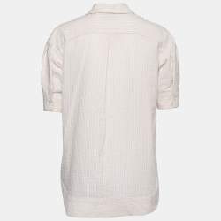 Weekend Max Mara White Striped Cotton Button Front Shirt S