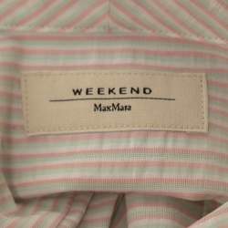 Weekend Max Mara White Striped Cotton Button Front Shirt S