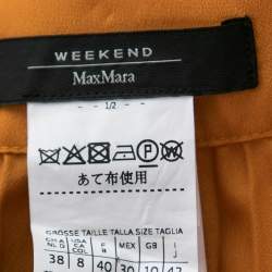 Weekend Max Mara Mustard Yellow Plisse Midi Skirt M