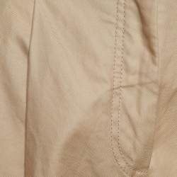 Pre Owned Weekend Max Mara Camel Brown Cotton Wide Leg Pants S