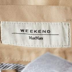 Pre Owned Weekend Max Mara Camel Brown Cotton Wide Leg Pants S
