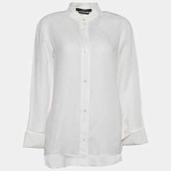 Weekend Max Mara Ivory Linen Button Front Shirt S