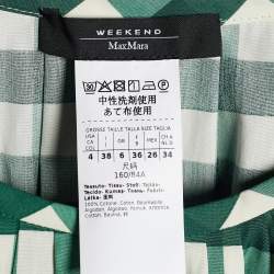 Pre Owned Weekend Max Mara Green Gingham Check Cotton Midi Dress S