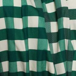 Pre Owned Weekend Max Mara Green Gingham Check Cotton Midi Dress S