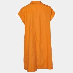 Pre Owned Weekend Max Mara Orange Cotton Neottia Shift Dress S