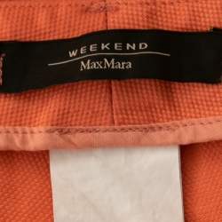Pre Owned Weekend Max Mara Orange Cotton Slim Cigarette Trousers L