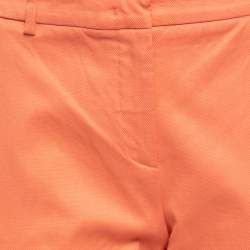 Pre Owned Weekend Max Mara Orange Cotton Slim Cigarette Trousers L