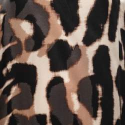 Weekend Max Mara Black Leopard Print Silk Round Neck Top M