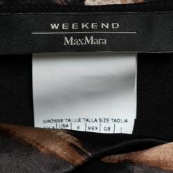 Weekend Max Mara Black Leopard Print Silk Round Neck Top M