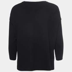 Weekend Max Mara Black Printed Knit & Silk Sweater Top S