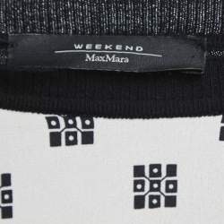 Weekend Max Mara Black Printed Knit & Silk Sweater Top S